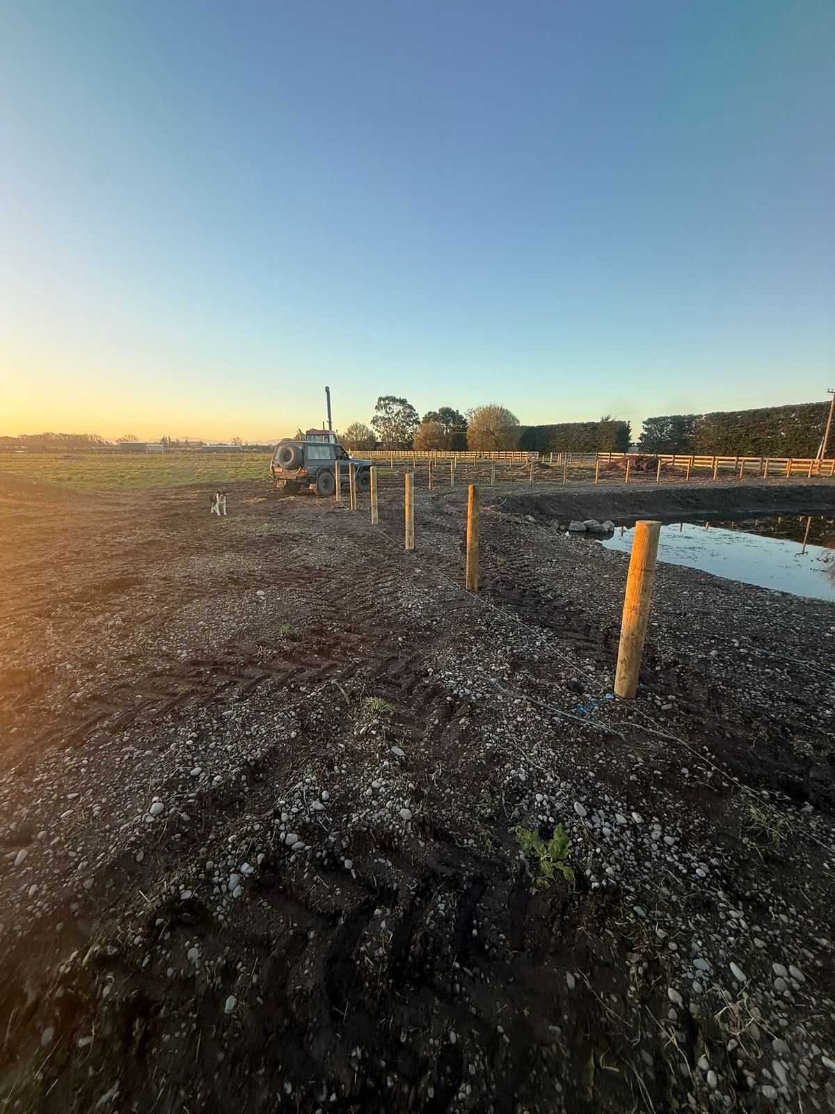 Fencing work under way on a North Canterbury property